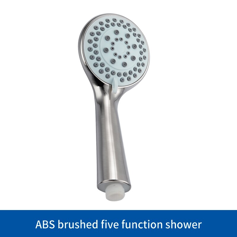 5 Functions Hand Held Shower Head Brushed Nickel Shower Set With Hose Wall Mounted Shower Set: Shower Only