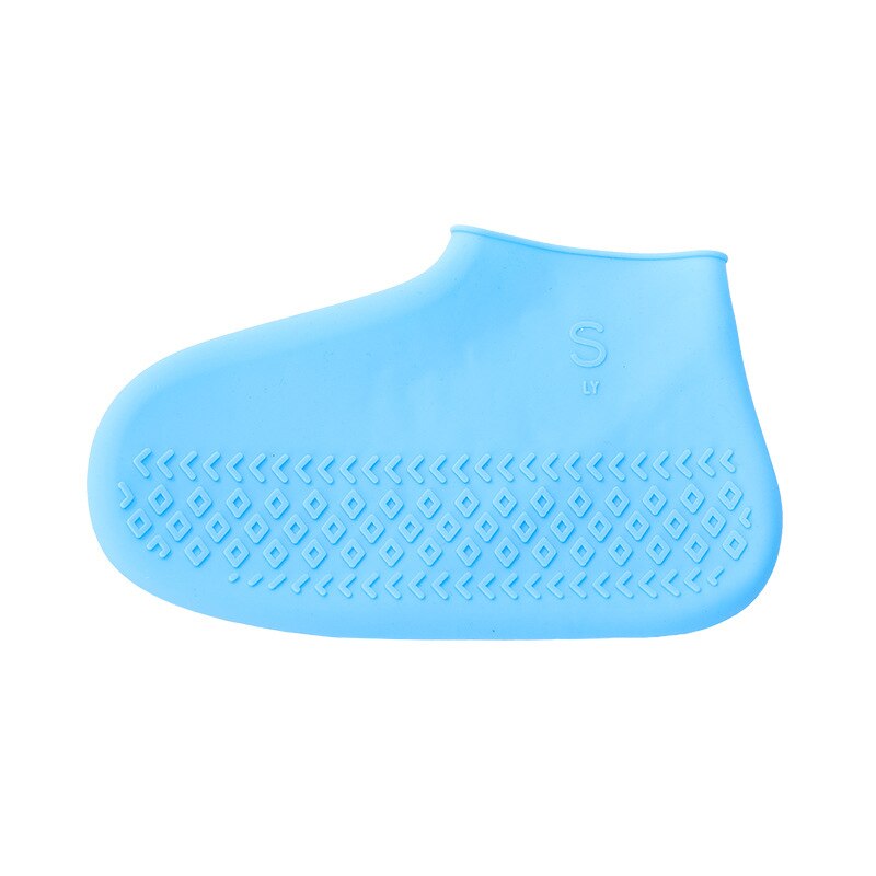 draussen Schuh Abdeckung Silikon Radfahren Regen Schuhe Stiefel Abdeckungen Mehrweg Wasserdichte Verdickung Nicht-rutsch Verschleiß Fuß Abdeckung Schützen: Blau / L