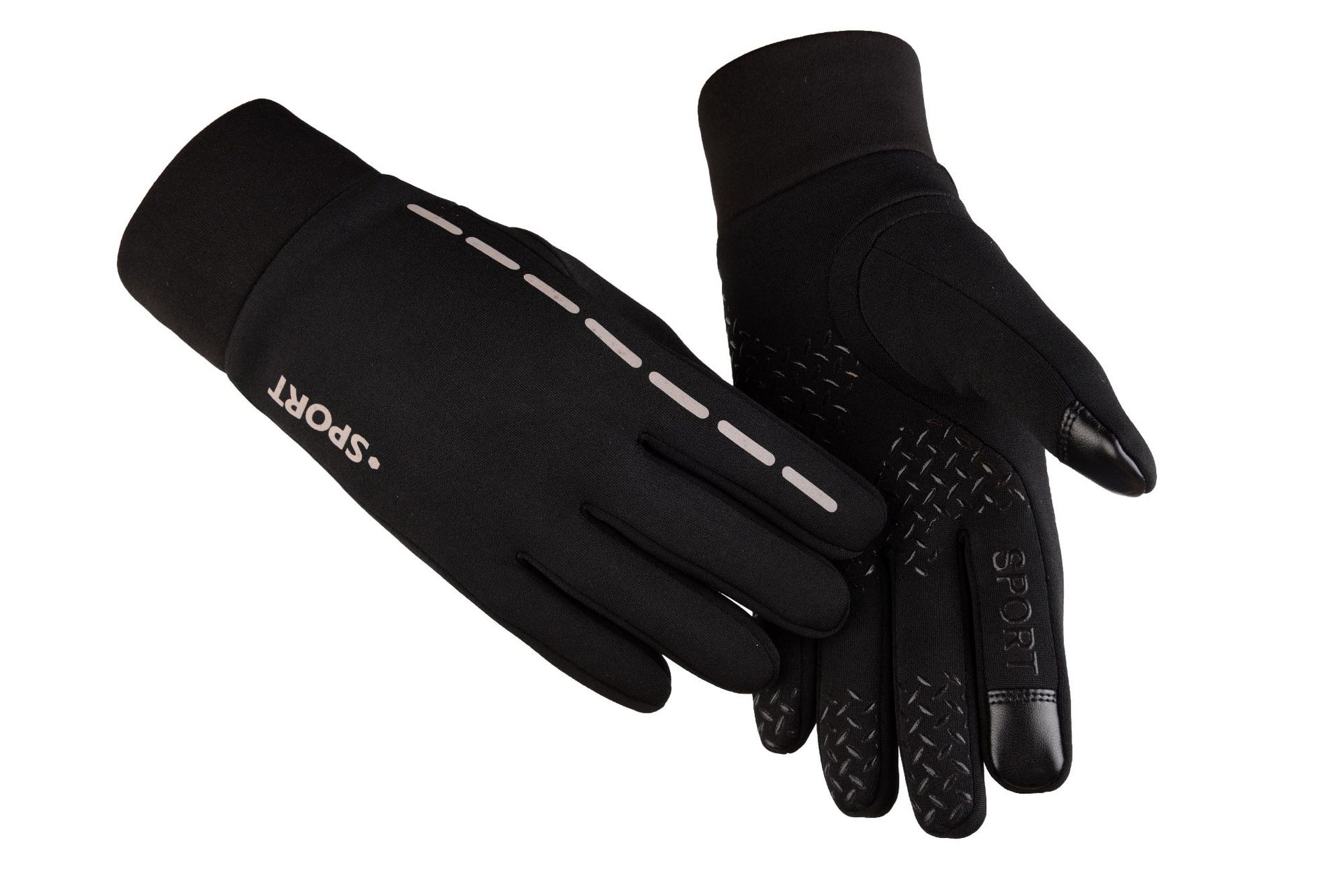 Herfst En Winter Split Vinger Touch Screen Handschoenen Voor Riding Outdoor Wind Proof En Waterdicht Mannen En Vrouwen 'S Handschoenen,: Black / Men s Average Size