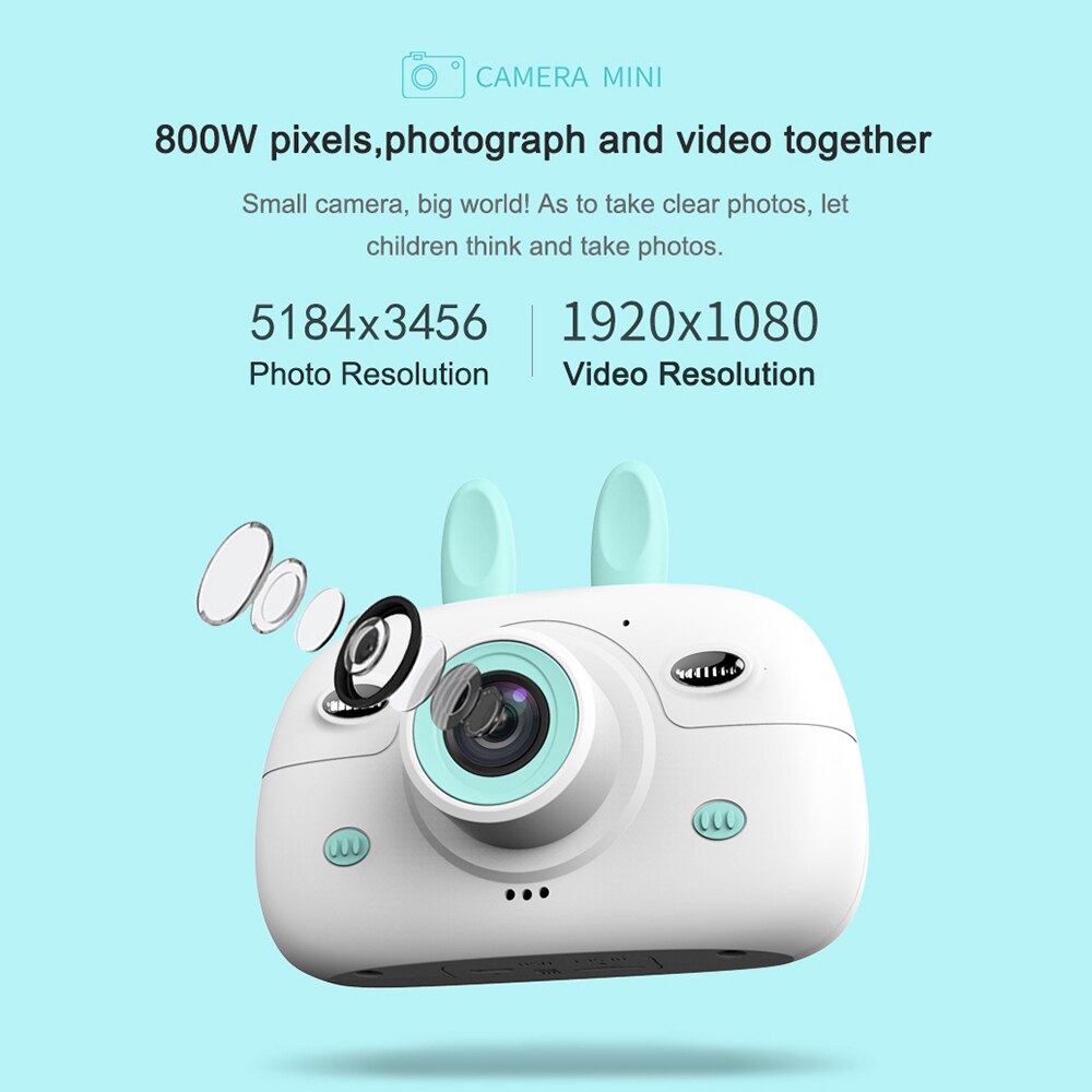 Portable Kids Digital Camera Intelligent Focus Mode Large Screen Children Camera Cartoon Mini Dual Lens Digital Camera For Kids
