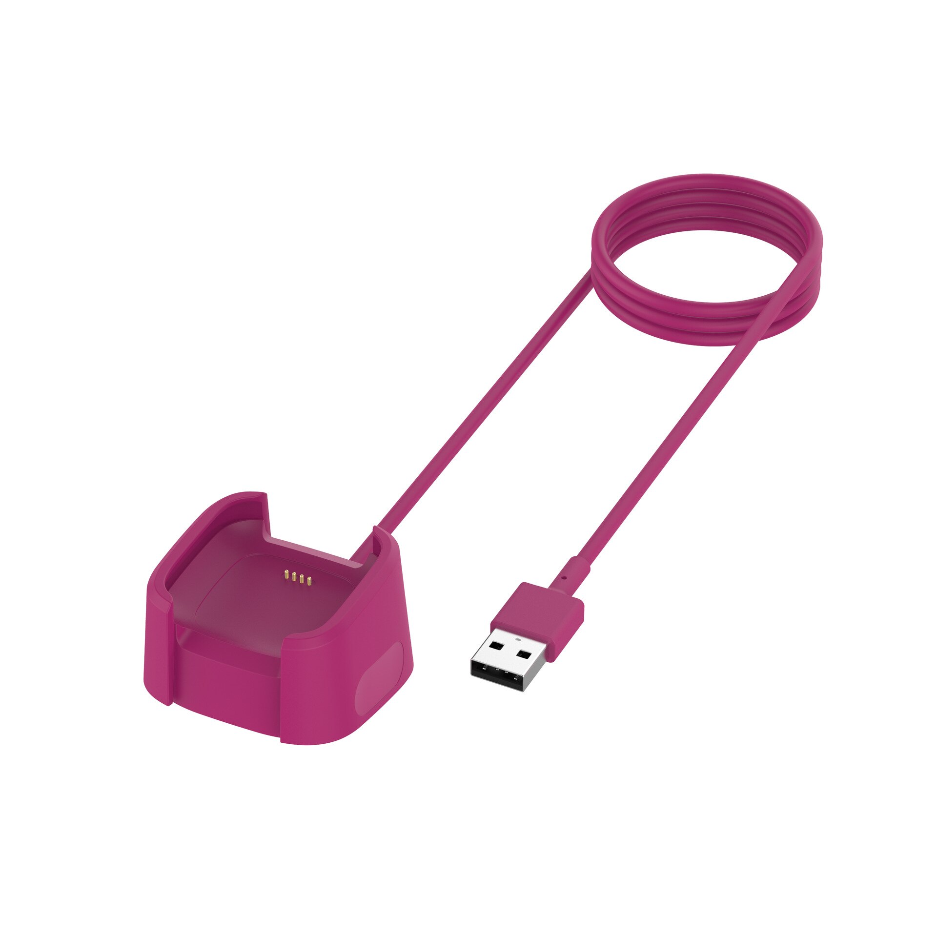 Chargeur USB pour Fitbit versa 2 versa lite/versa, câble de chargement, accessoires de montre intelligente, adaptateur de station de charge: versa2 hot pink