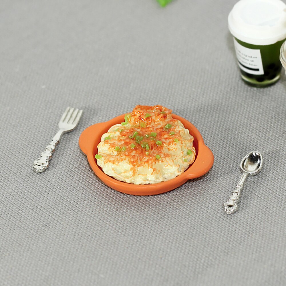 1pcs 1/12 Dollhouse Miniature Accessories Mini Scallion Noodles With Meat Sauce Food Model Simulation Toys for Doll House Decor