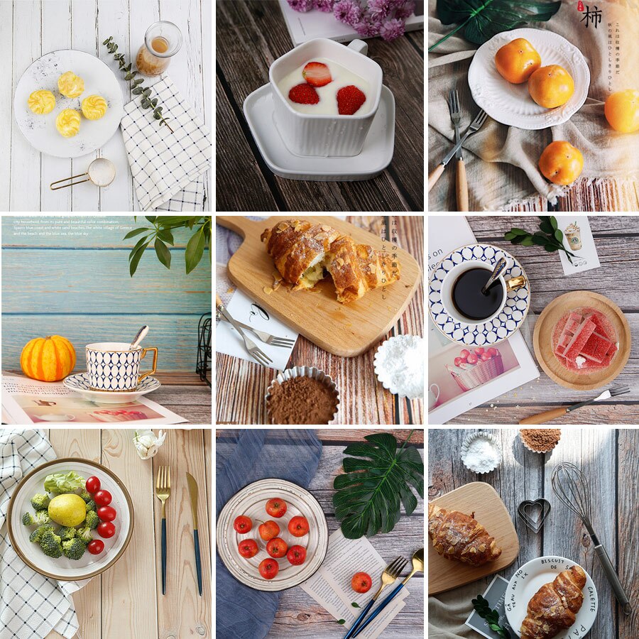 Leven Fotostudio Fotografie Achtergrond Papier Board Textuur Houtnerf Stijl Props Fotografia Foto Schieten Voor Voedsel, Dranken