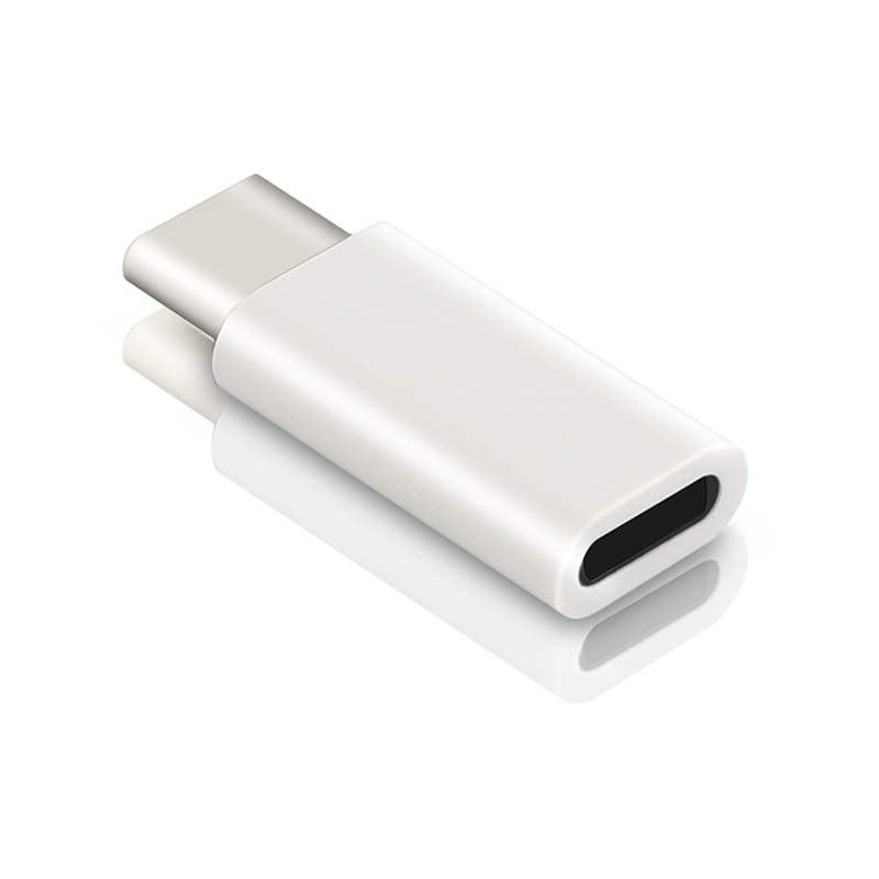 Adaptador für Iphone Zu Usb Typ C Adapter Konverter 8 Stift Jack Usb C Männlichen Splitter für Huawei Iphone Rollenmaschinenlinie Typc ladegerät Adaptateur: Weiß