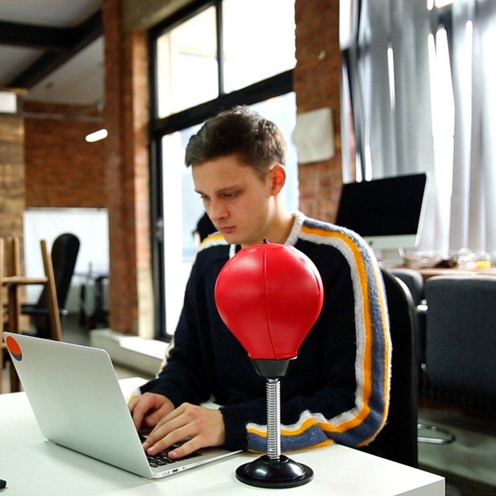 Desktop Vent Bal Boksen Bal Sucker Speed Bal Mini Boksen Bal Fitness Apparatuur Kantoor Decompressie Rood