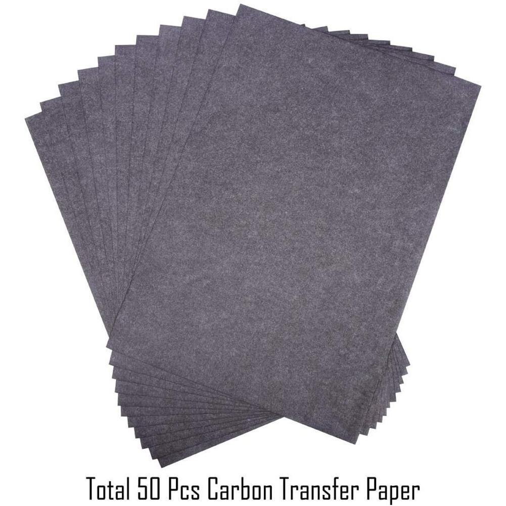 50Pcs/Set Carbon Papers Graphite Single-Sided Black Painting Paper Paper Accessories Legible Tracing Reusable Paper Pai D6U6