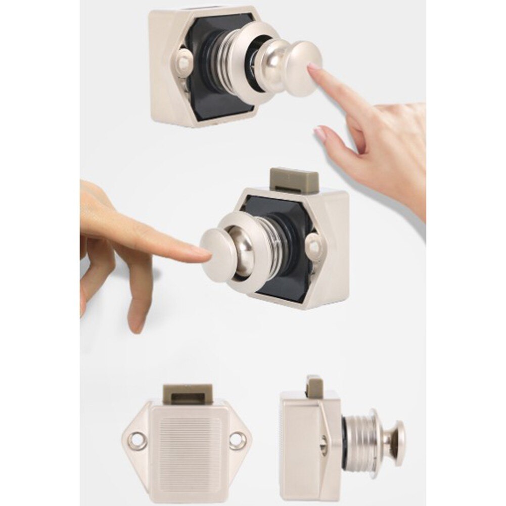 Push Button Drawer Cupboard Door Catch Lock Catch Hide Door Lock Handle Camper Caravan Motor Home Cupboard Cabinet Catch Lock