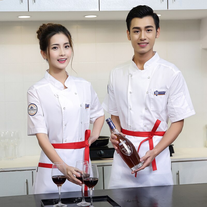 Vêtements de Service de restauration pour hommes, uniforme de Chef à manches courtes, uniforme de Chef d'hôtel et de Restaurant,