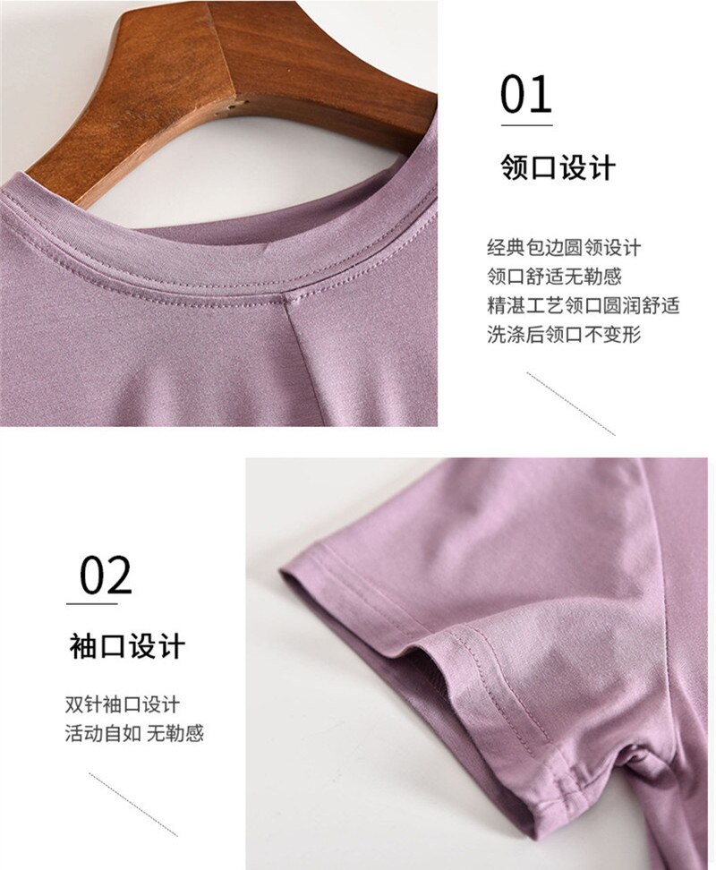 Høst modal hjemmeklær for kvinner pyjamas buksesett høst t-skjorte 3 stk hjemmeklær kvinnelige pyjamas modal lounge wear hjemmedress