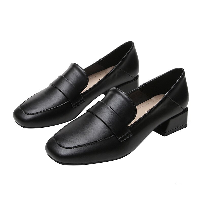 Tacchi bassi Scarpe Da Donna Grande Formato Casual Mocassini In Pelle Pompa Punta Quadrata Diapositiva Scivolare su Scarpe Basse Oxford De Mujer 2020