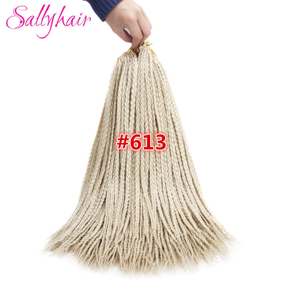Sallyhair 18 Inch Haak Doos Vlechten Hair Extensions Bruin Synthetische Vlechten Haar Lage Temperatuur Fiber: #613 / 3 Stks/partij