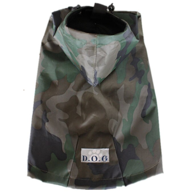9 Size Dog Raincoat For Fat Dogs French Bulldog Pug Camouflage Waterproof Rain Coat Jacket Costumes Clothing Outwear Raincoats#1: green / XL