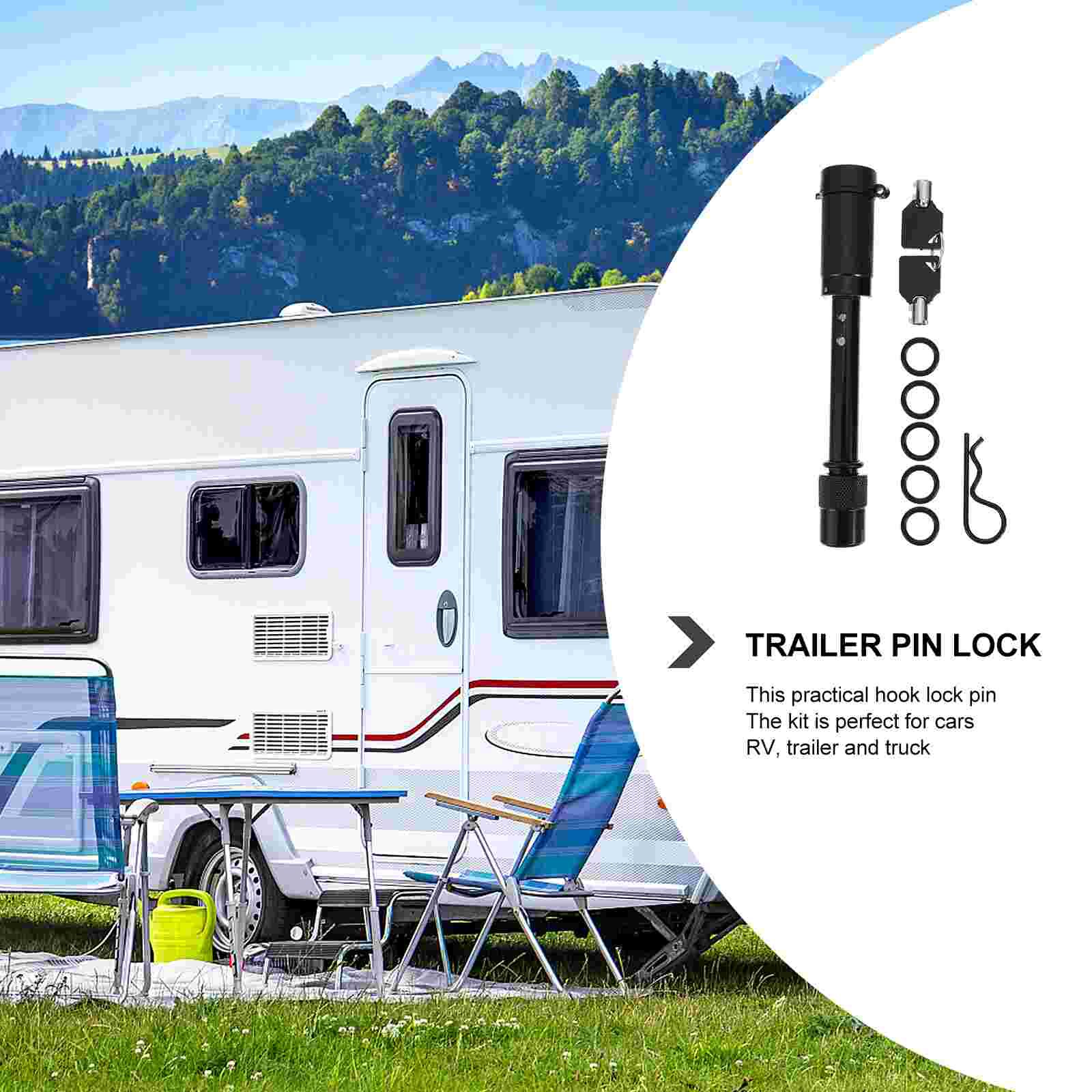 1 Set Extra-Long Locking Hitch Pin Set Anti-Theft Hitch Locking Pin Set