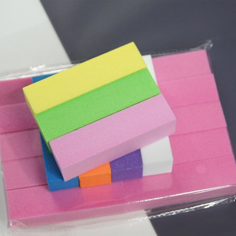 10 Pieces Candy Color Buffer Sanding Block Sponge Nail Files Polishing Grinding Manicure Pedicure Tools G99E