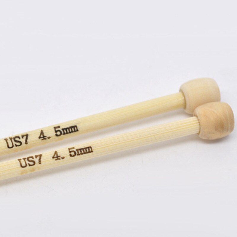1 Set 4-8mm Bamboo Single Pointed Knitting Needles For Crafts Single Cusp Crochet Hooks Set Natural Kniting Needles 23cm long: US7-4.5mm