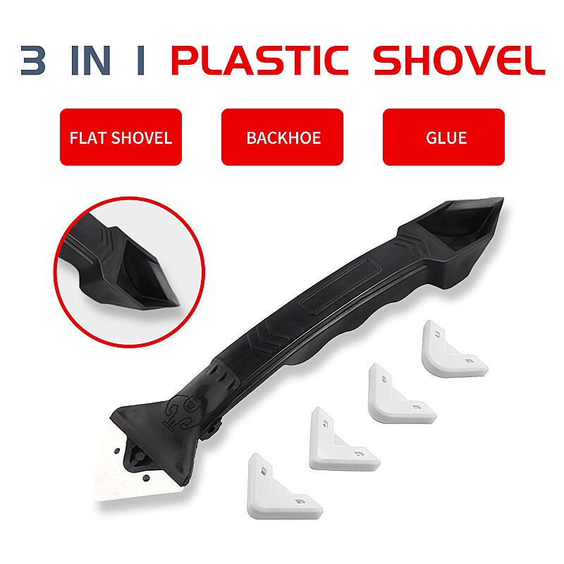 3 in 1 silicone sealant removal tool kit combination scraper caulking mold smooth finishing scraper grouting removal useles: white