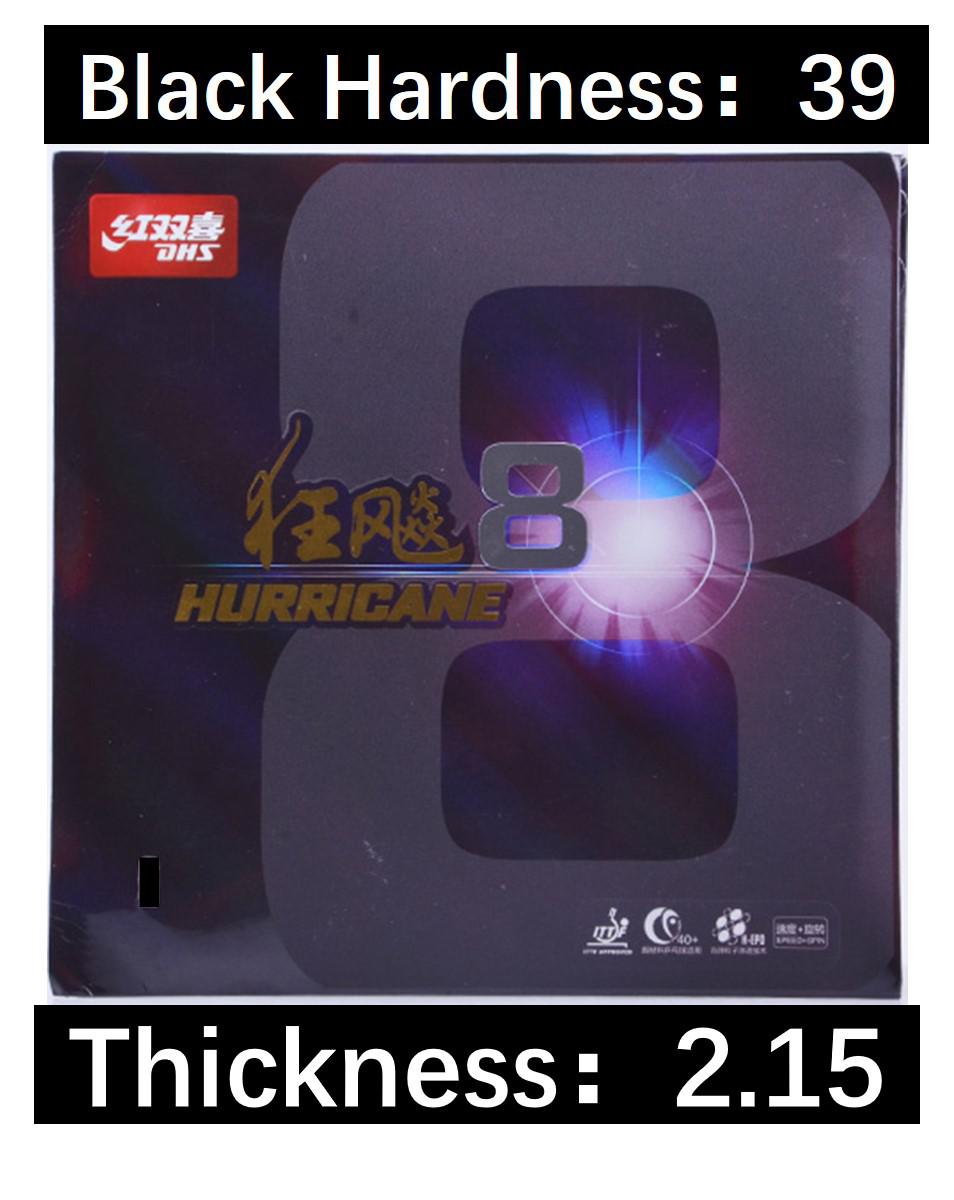 Dhs Hurricane 8 3-50 3-60 Table Tennis Rubber Sheet Ping Pong Rubber Pips-in H8 Ping Pong Racket Rubber Quick Attack Loop: Black H39 2.15mm