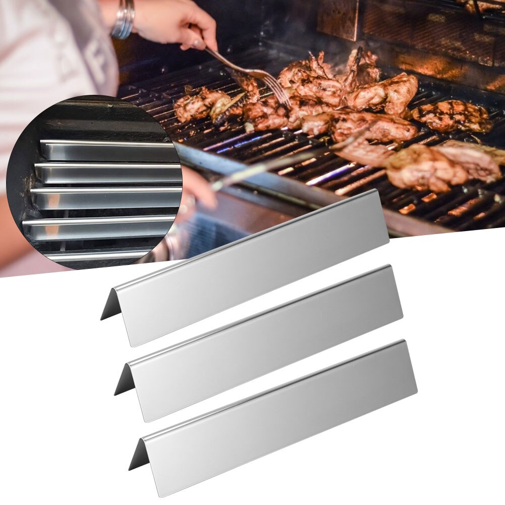 3Pcs Rvs Gas Grill Hitteschild Plaat Branders Cover Vervangende Onderdelen Fit Voor Weber Serie Grill Bbq Onderdelen