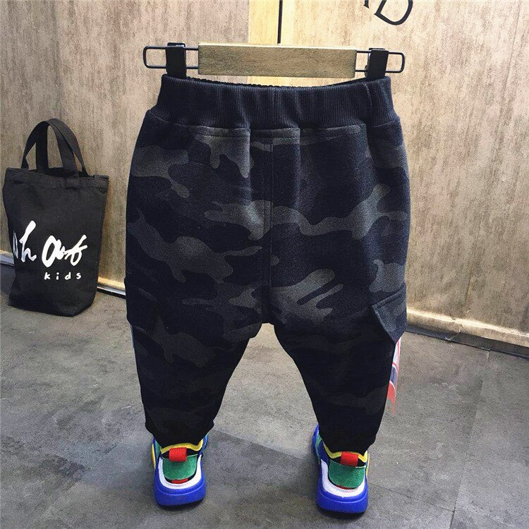 2 uds. WLG ropa para niños, camisa negra de para niños y ropa de mezclilla de camuflaje, conjunto de ropa de bebé de primavera otoño