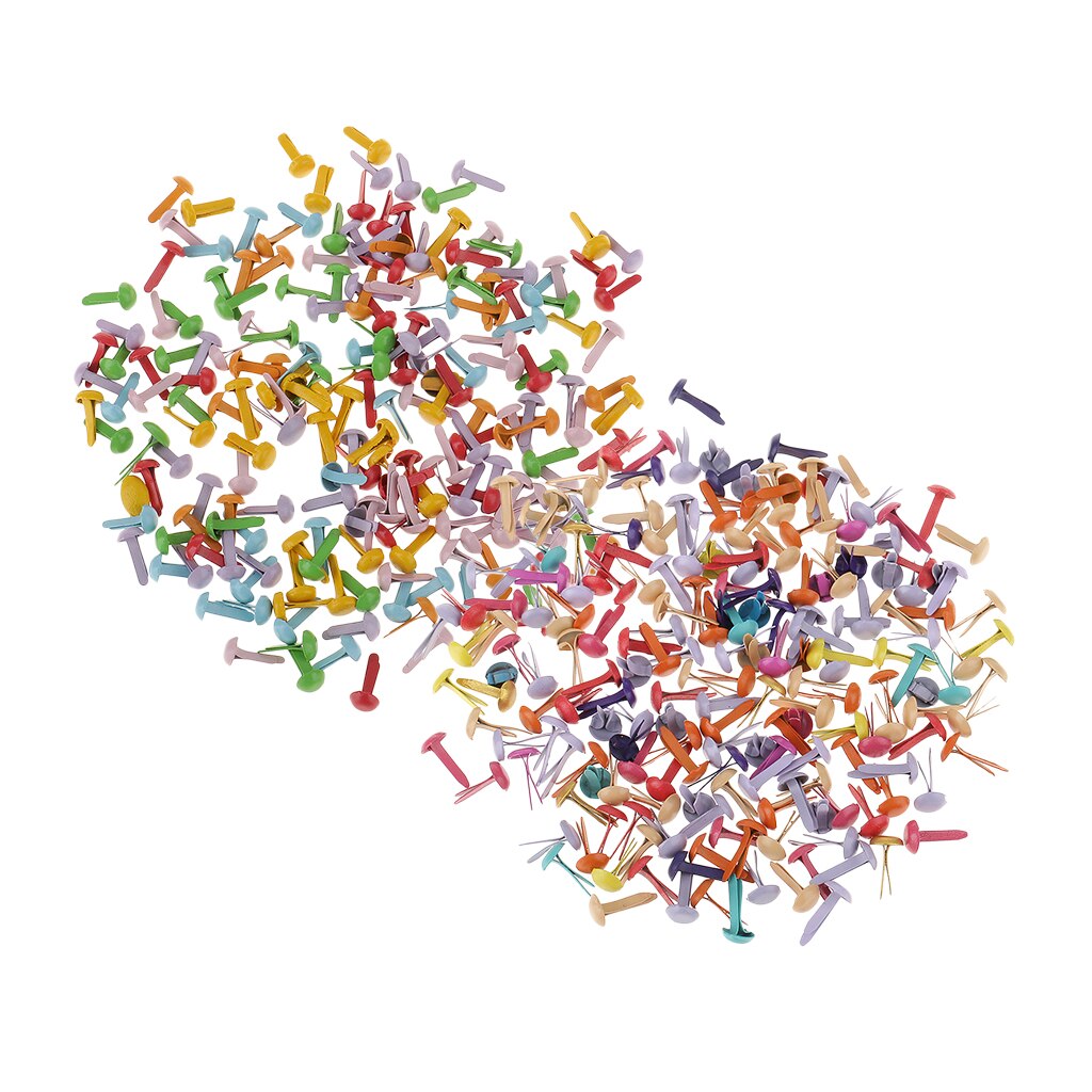400 Pieces Mix Color Metal Brad Paper Fastener For DIY Scrapbooking Crafts
