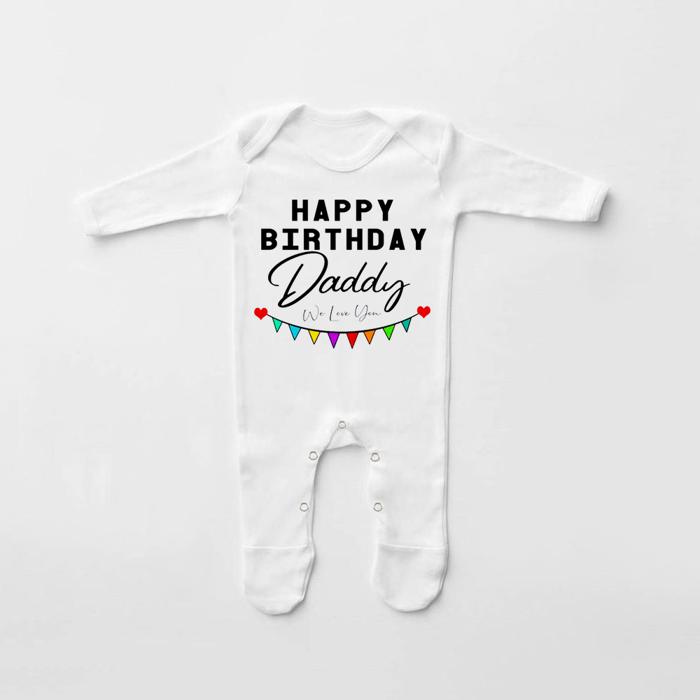Babygrow-traje de dormir con estampado de feliz cumpleaños para papá, traje para bebé que viene a casa, de ducha para recién nacido, pijama infantil: Gris / 3M