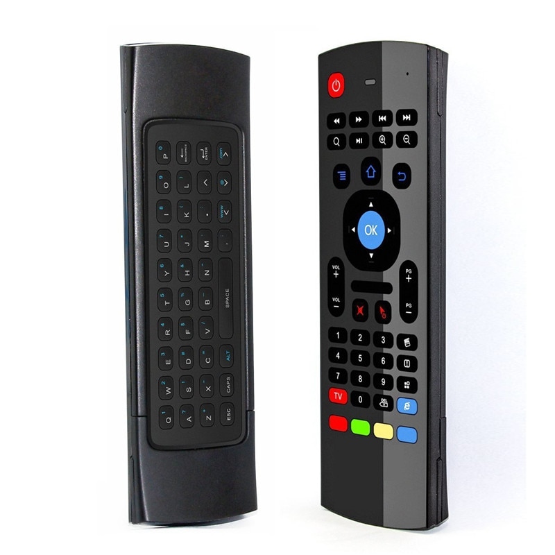 2.4 ghz draadloze afstandsbediening fly air mouse draadloos qwerty-toetsenbord voor smart-tv, android-tv-box, kodi xbmc mxq  mx3 m8s+t8 qbox