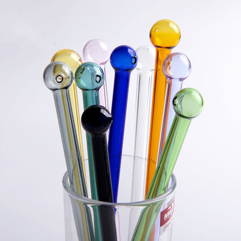 Pailles de fête de mariage à tête ronde en verre coloré fait à la main