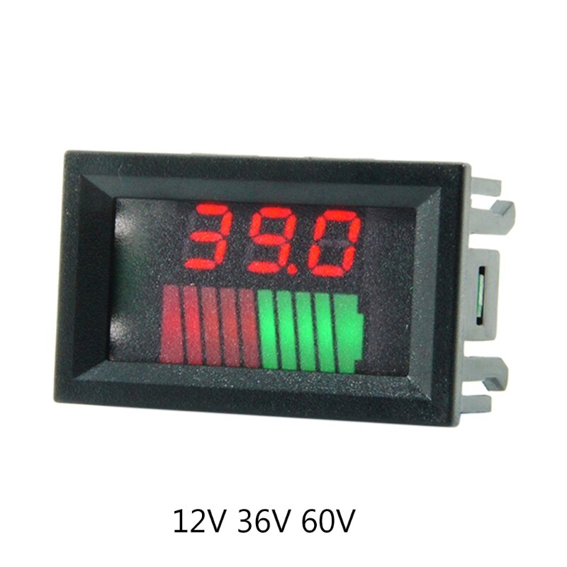 12V - 72V Blei-säure Batterie Ladezustand Anzeige Kapazität Prüfung Messgerät Voltmeter W91F: rot Ausführung 1