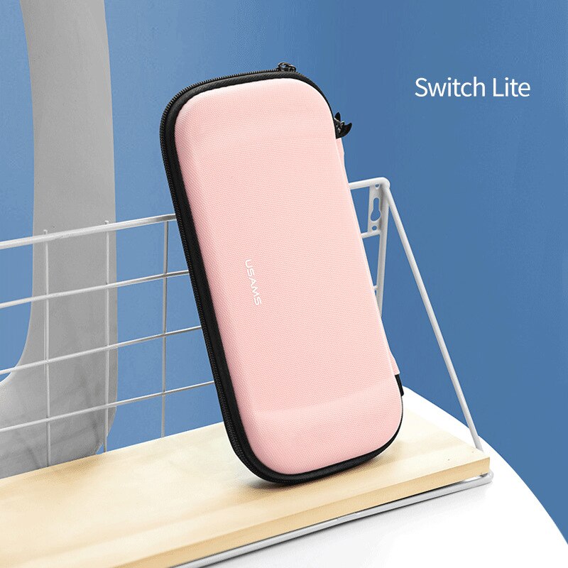 Interruptor saco de armazenamento console do jogo portátil capa escudo caixa de transporte à prova dwaterproof água para nintendo switch e lite acessórios: Pink Switch lite