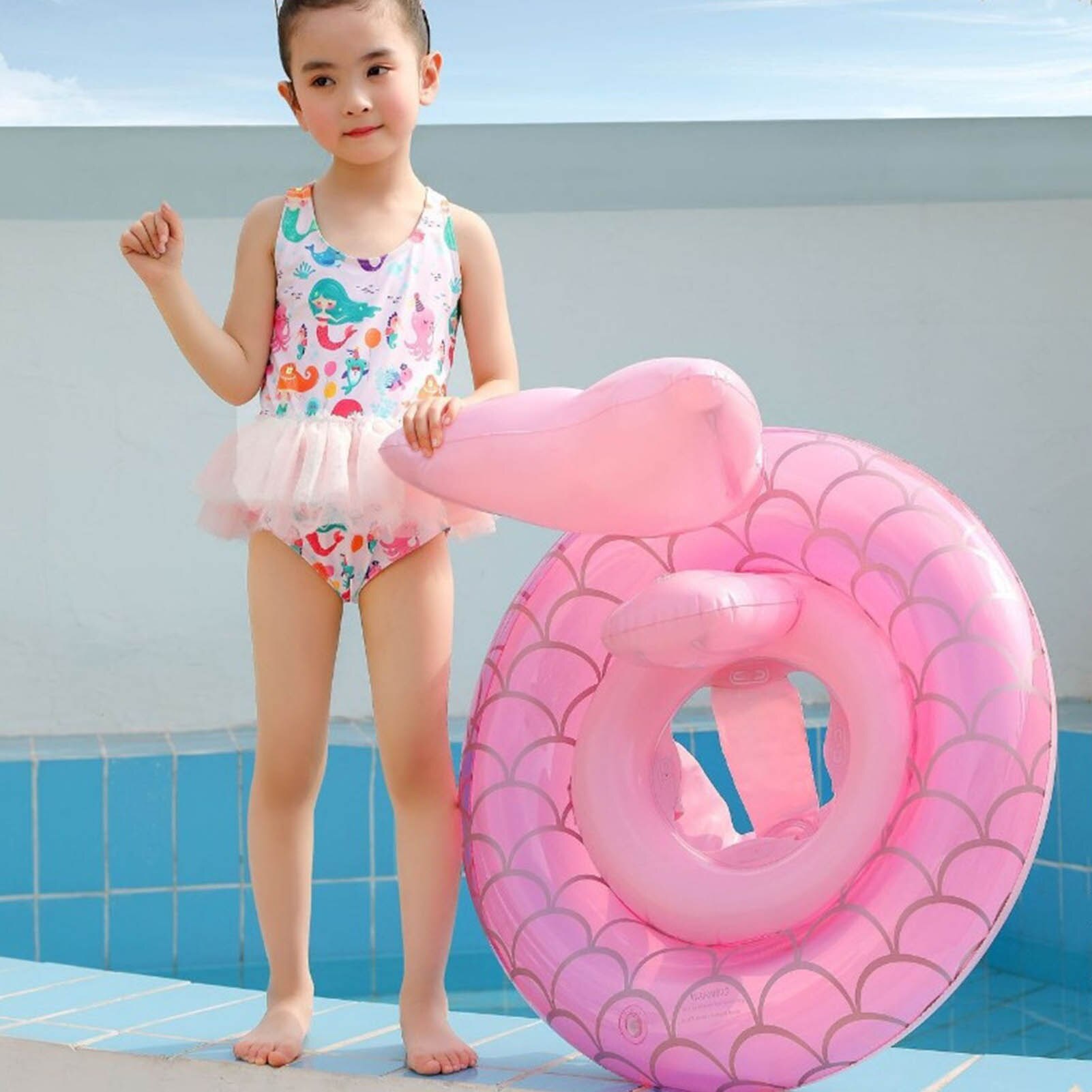 Kids Mermaid Zwemmen Ring Baby Float Opblaasbare Kinderen Taille Float Zwembad Speelgoed Meisjes Zomer Water Fun