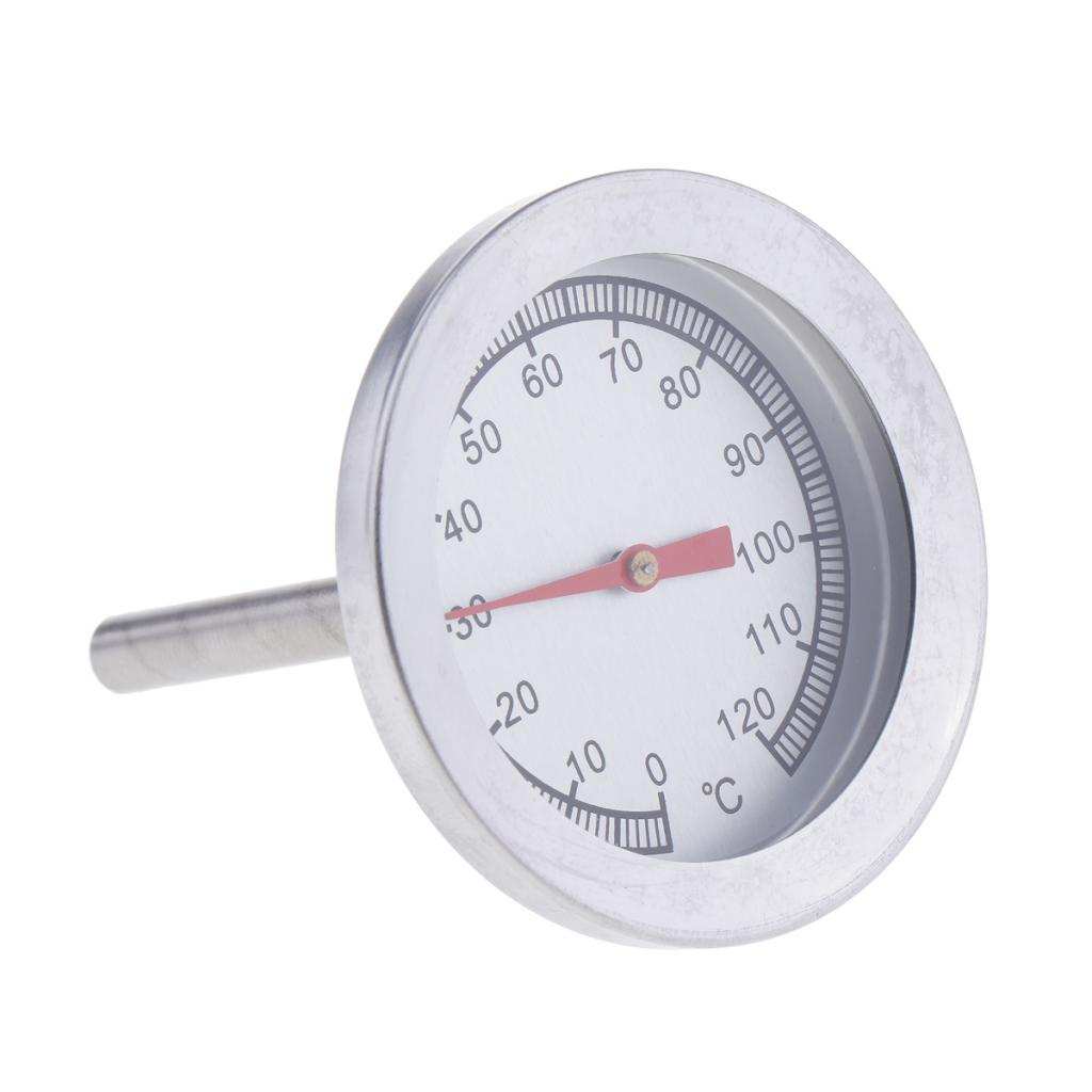 STAINLESS STEEL BBQ CHARCOAL GRILL PIT WOOD SMOKER TEMP GAUGE THERMOMETER 0-120℃