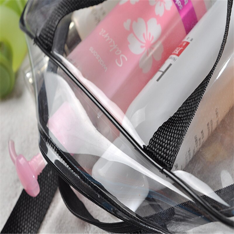 Neceser de PVC impermeable para mujer, estuche de maquillaje transparente de viaje, organizador de limpieza y belleza, artículos de tocador de baño,