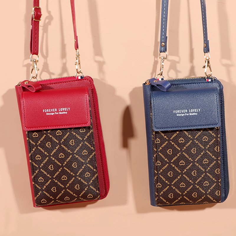 Frauen Handy taschen Pu Leder Schlinge mit Kette Schulter gurt weiche Mini Cross body Geldbörse lässige kleine Umhängetaschen