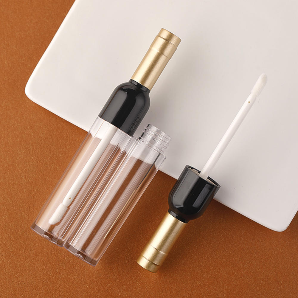 5-7ml Leere Wein Förmigen Lippe Glanz Rohr Lippenstift Rohre Silber/Gold/verrotten/Rosa Reffilable flasche Kosmetische Verpackung Container: Braun