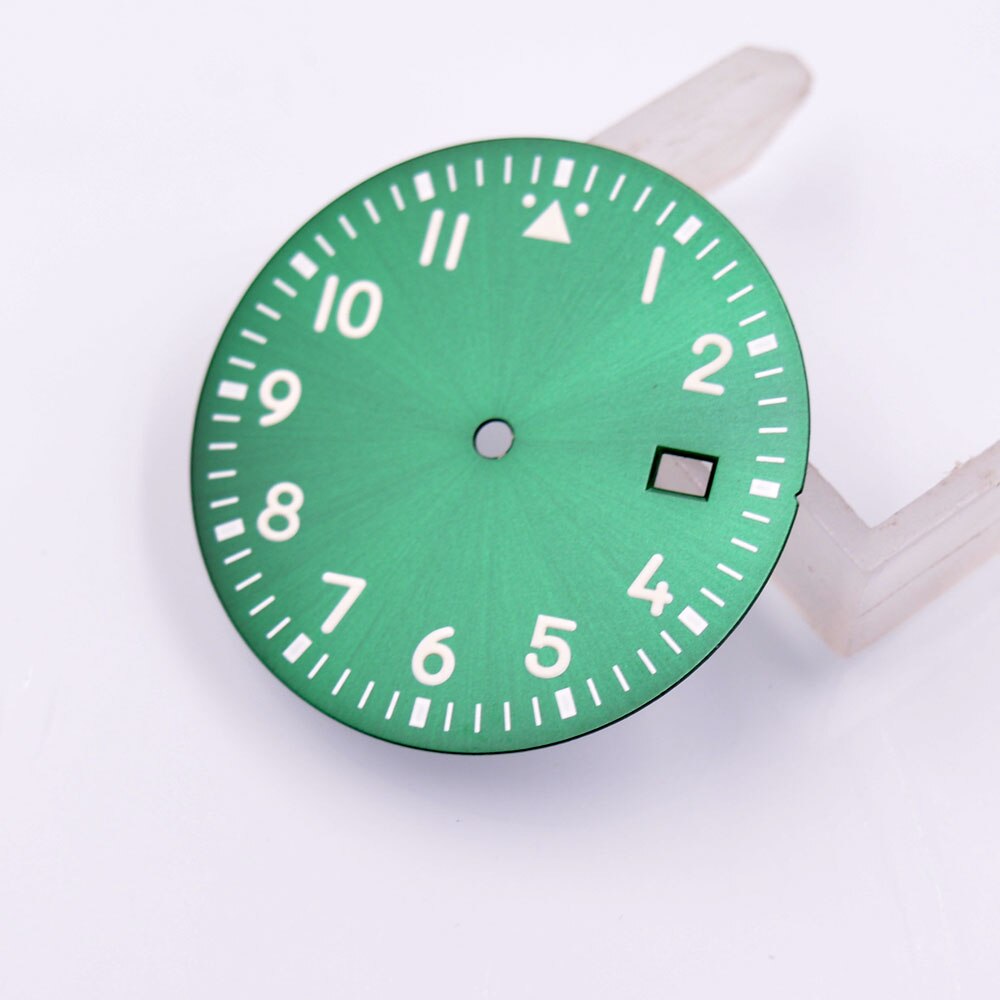 33.8mm black /silver /green /blue sterile dial luminous dial fits NH35 NH35A NH36 NH36A movement Watch Dial