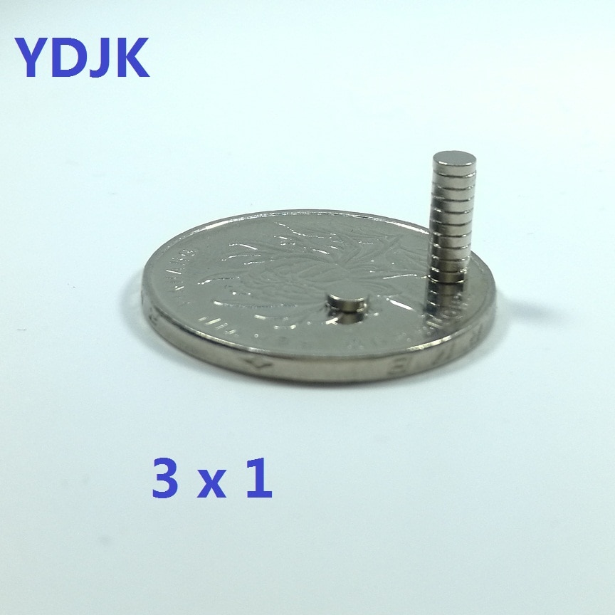 100 Stks/partij Industriële Magnetische Materialen Neodymium Magneet 3*1 Disc Magneet 3X1 Sterke N35 Ndfeb Magneten Voor speaker