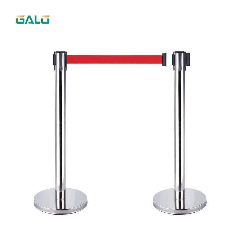 2m 3m 5m Retractable Belt Barrier Stainless Steel Crowd Control Stanchion Length and Color Optional
