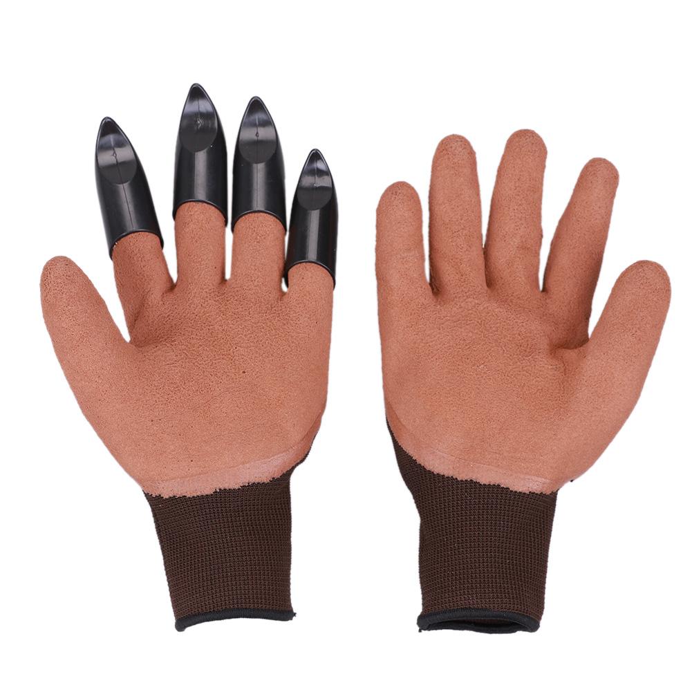 1 paar Garten Handschuhe mit Krallen 4 Kunststoff Garten Gummi Handschuhe Mit Krallen graben Anlage Graben Pflanzung Wasserdichte Arbeits Handschuh draussen: D
