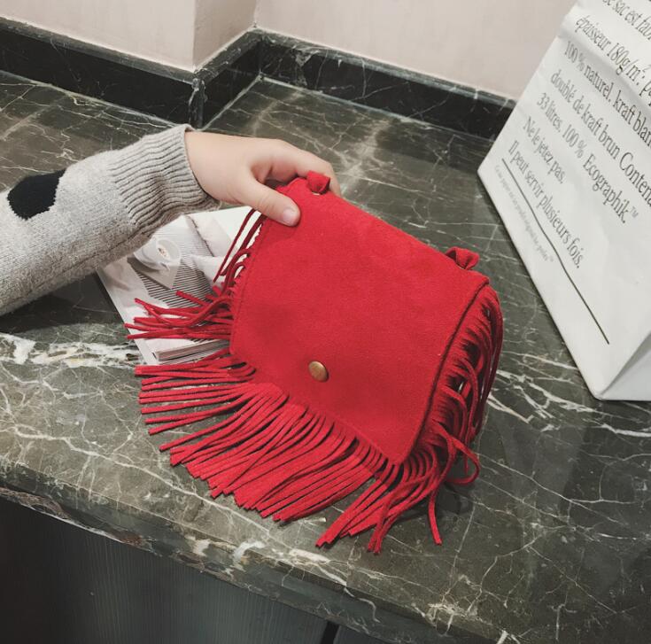 Tassel Messenger Bag Kids Girls Cute Handbag Coin Purse Children Shoulder Bag Toddler Children: Red