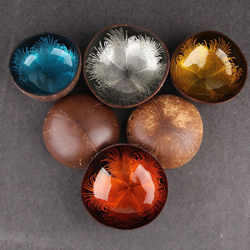 Special Organic Natural Coconut Shell Bowl Handmade Decor Breakfast Bowl Original Fruit Salad Dish Restaurant Tableware