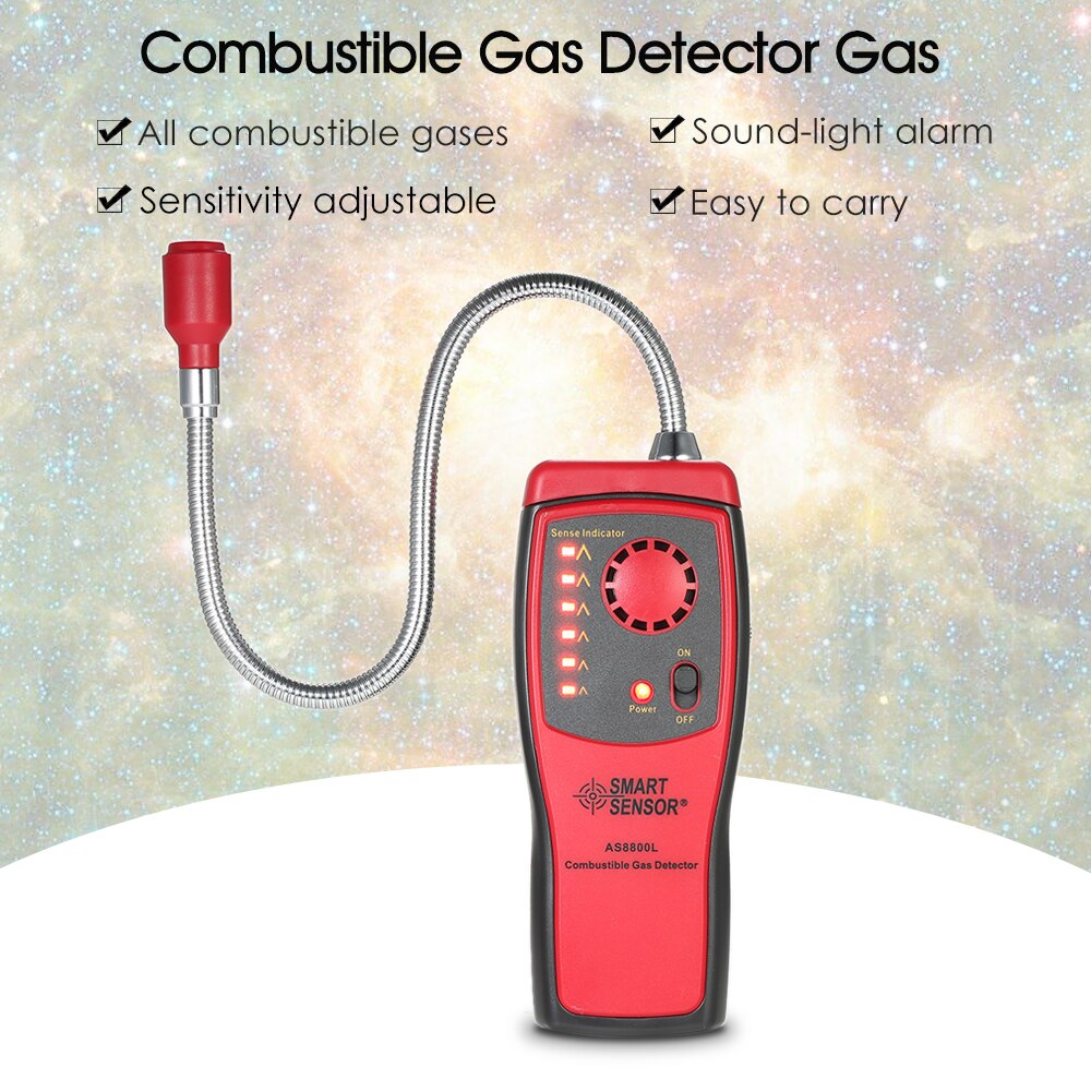 SMART GAS SENSOR Gas Analyzer Combustible Gas Detector Port Flammable Leakage Location Determine Meter With Sound Light Alarm