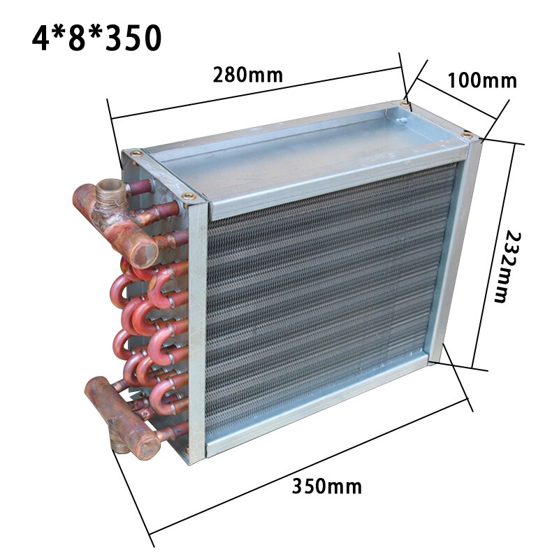 condenser radiator refrigerator freezer air-cooled water-cooled aluminum fin and copper heat tube exchanger with fan