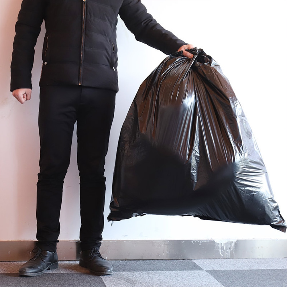 50 stk stor tyk affaldspose stor affaldspose plastik fortykkede enkle affaldsposer til hotelby (sort , 50 x 60 2.5 silke)