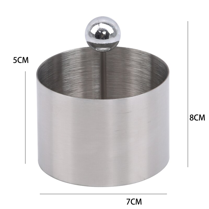 Stainless Steel Round Cold Dish Mold With Push Board Kitchen Hotel Dish Tool Salad Dish Fried Rice Shaping Mold: M 1 lap 1 push