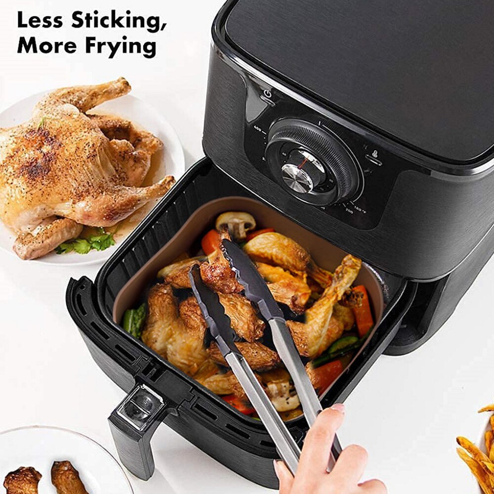 Air Fryer Silicone Pot Multifunctional Air Fryers Oven Accessories Bread Fried Chicken Pizza Basket Baking Tray Baking Dishes