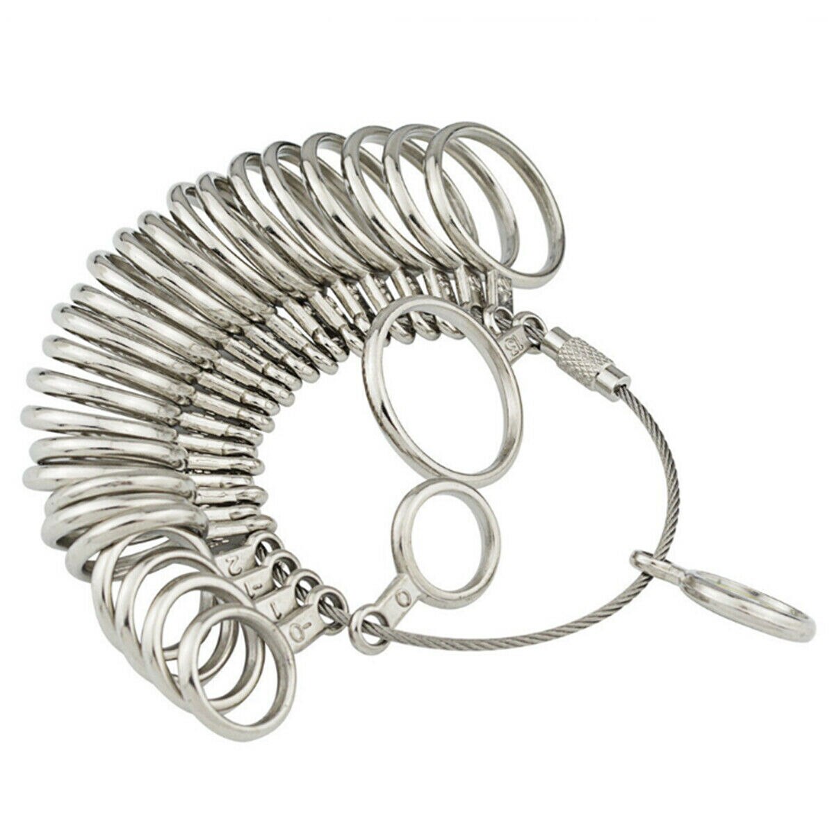 Metal Ring Sizer Set Measuring Ring with Rings Mandrel Sizer Finger Sizing Measuring Stick Ring Jewelry Tools Set