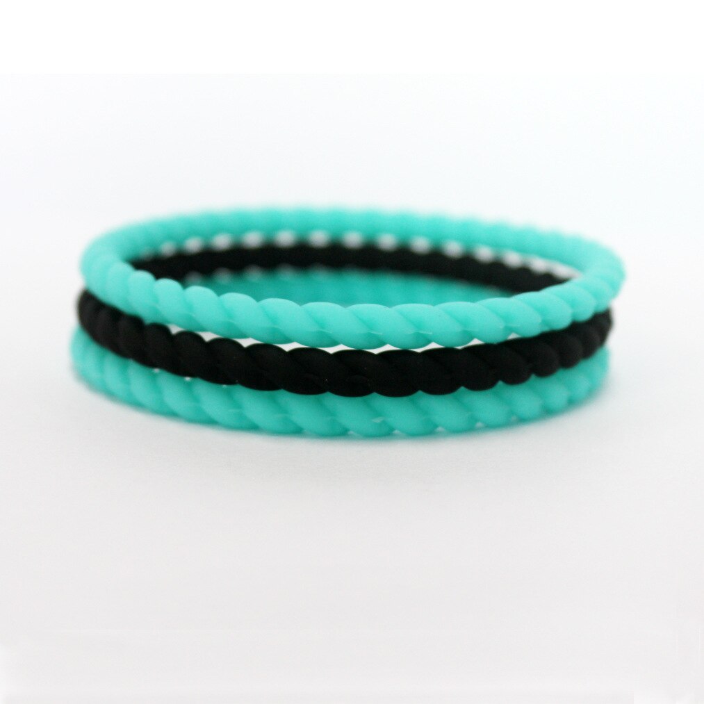 Thin Braided Silicone Rubber Bracelet&Bangles Hypoallergenic Flexible Sports Casual Fitness Wristband For Women Men 1pc