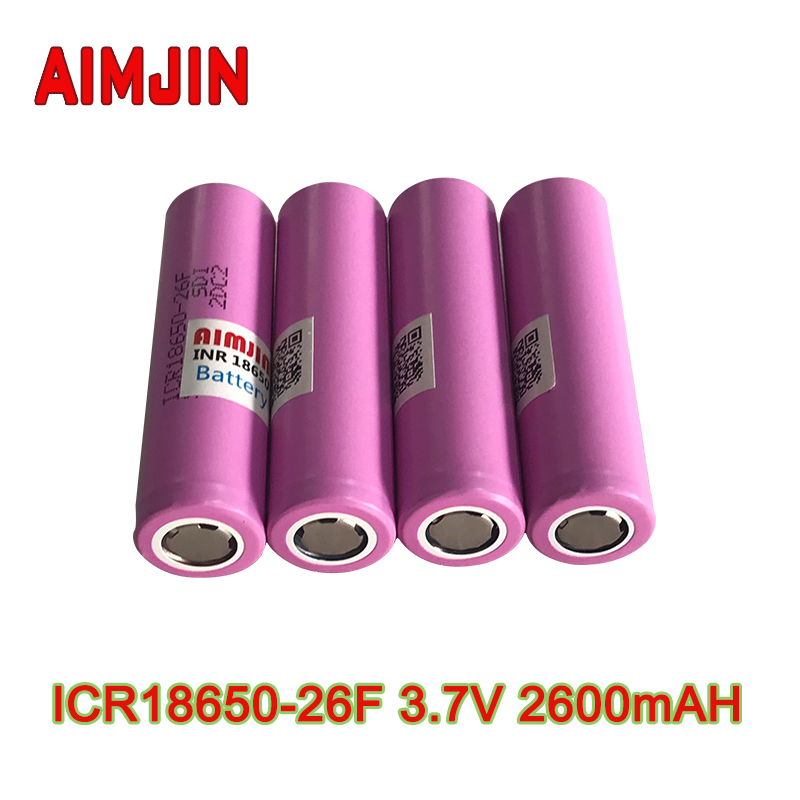 Batería de litio recargable de gran capacidad ICR18650-26F 3,7 V 2600 MAH adecuada para todo tipo de productos electrónicos, con cargador