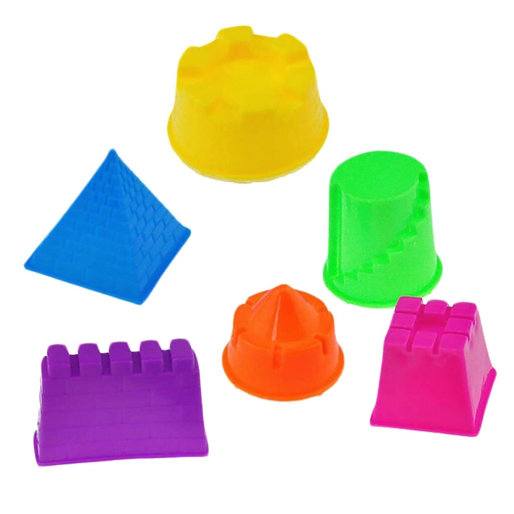 6Pcs Mini Sand Castle Molds Building Pyramid Sandcastle Beach Child Toy