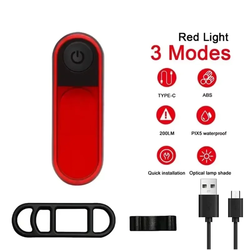 BUCKLOS Fietslicht COB Voor Achter Fietsverlichting LED Oplaadbare Mountain Road Fietslamp MTB Achterlicht Fietsen Zaklamp: Blauw